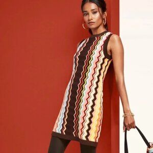 Missoni x Target Colored Zig Zag Sleeveless Crewneck Sweater Dress, M